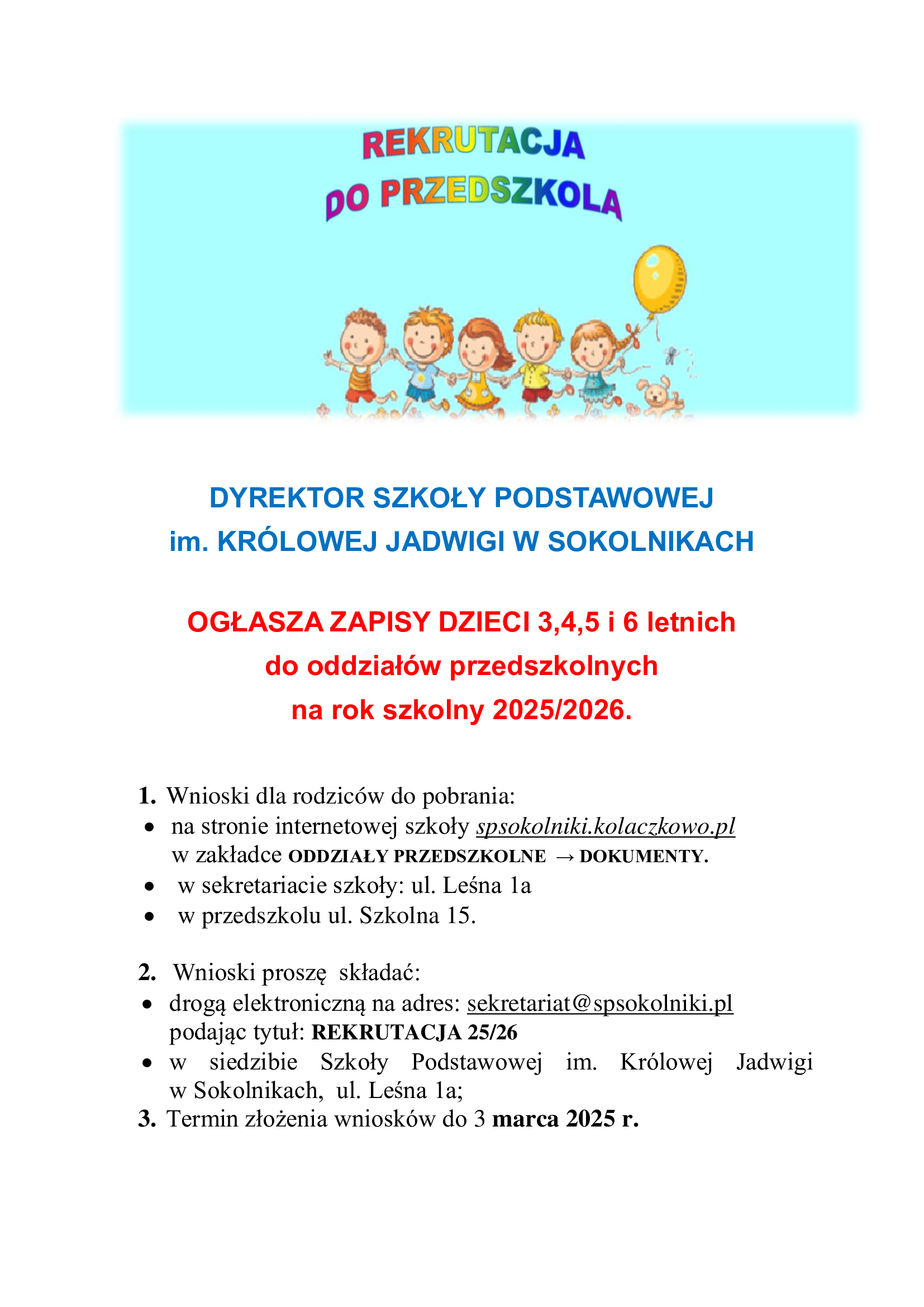 Rekrutacja do przedszkola